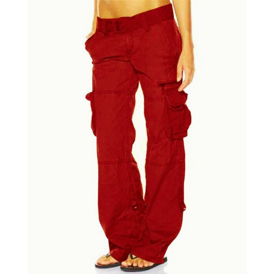 Women's Multi-Pocket Retro Pants