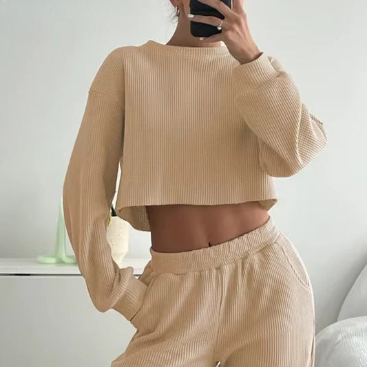 Women's Solid Color Jogger Set